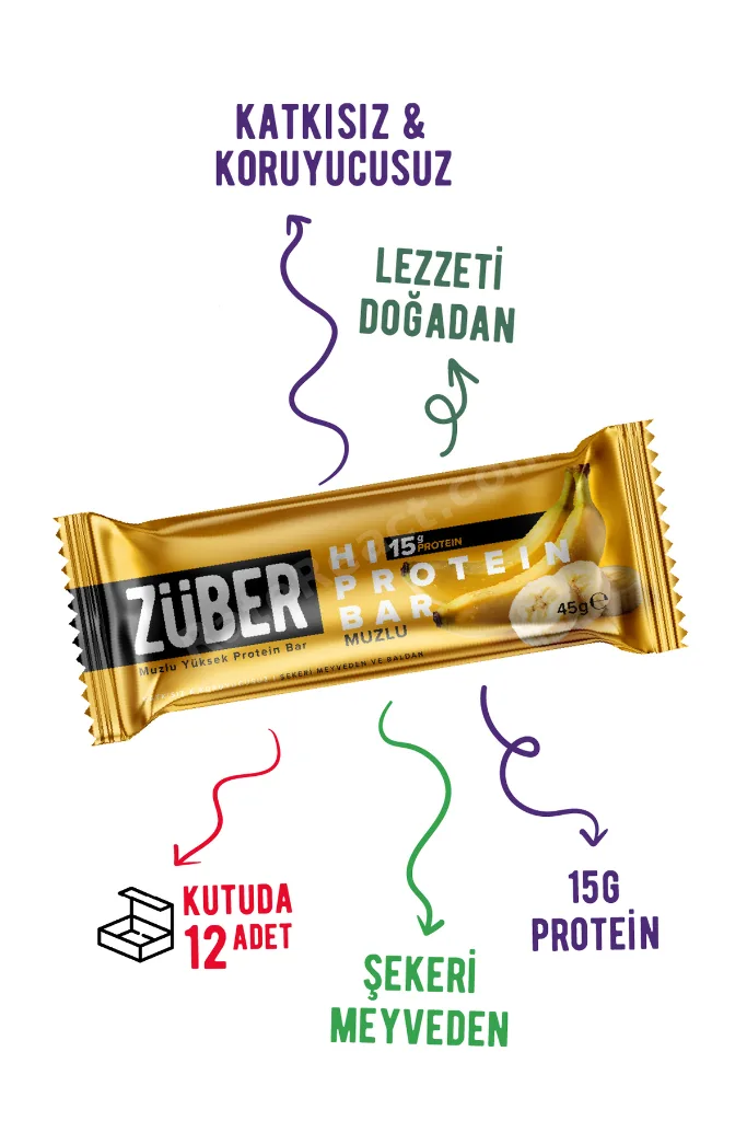 Hi Protein Muzlu Yüksek Protein Bar 45g x 6 Adet (15g Protein)