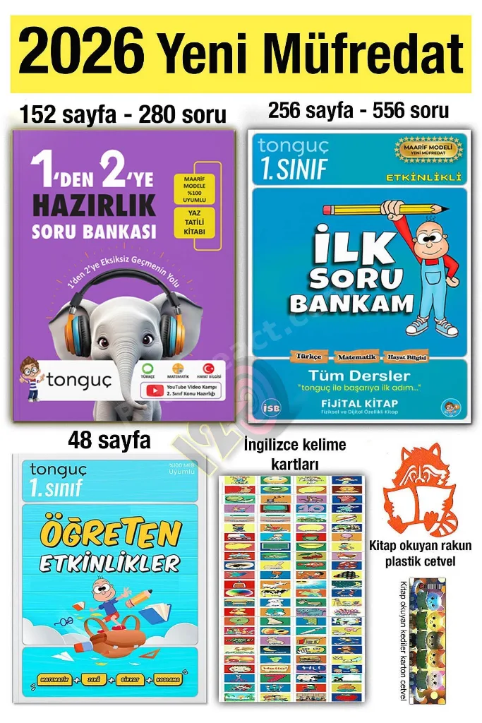 1'den 2'ye Hazırlık Kitabı 1. Sınıf Soru Bankası Öğreten Etkinlikler İngilizce Set