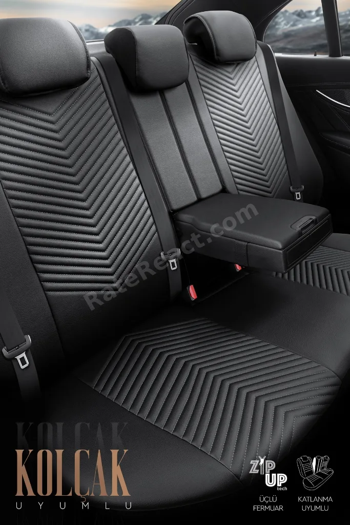 Advanced Design Özel Tasarım Premium Deri-keten Ekstra Destekli Universal Oto Koltuk Kılıfı Tam Set