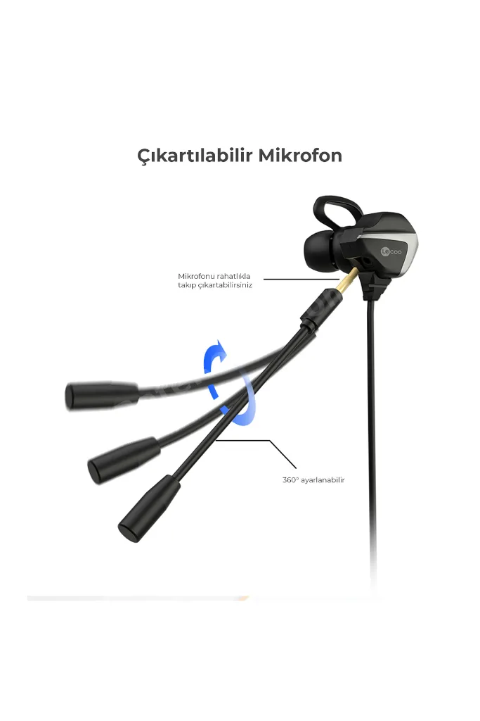 Ht105 Kablolu 3.5mm Jacklı Çıkartılabilir Mikrofonlu Kulak Içi Gaming Kulaklık Siyah
