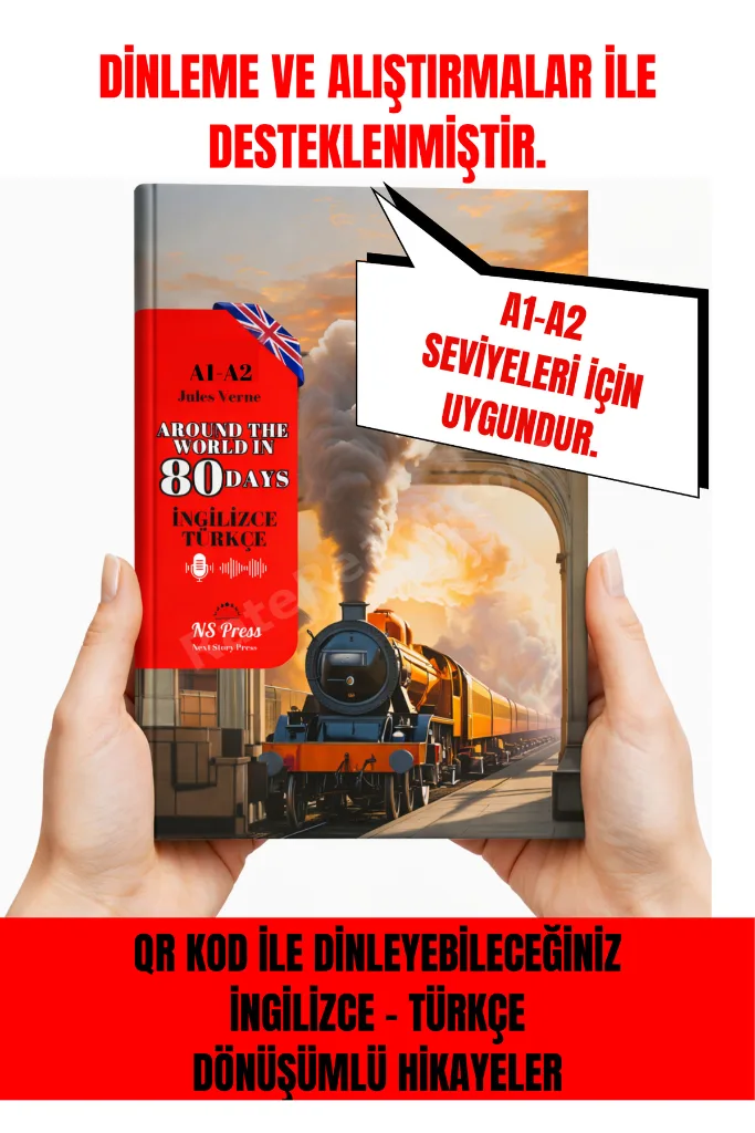 İngilizce 5'li A1-A2 Seviye QR Kod ile Dinlemeli ve Alıştırmalı Hikaye Seti