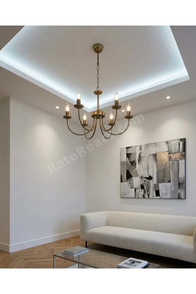 Öykü 6lı Eskitme Boya Modern Sarkıt Avize