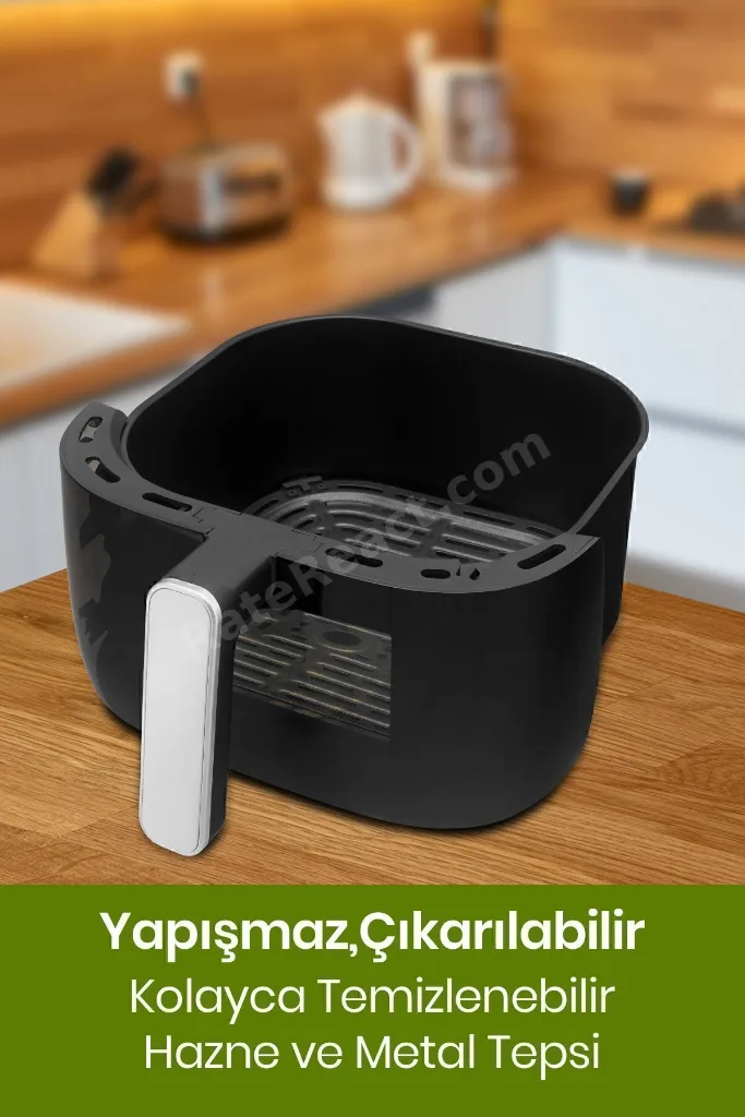 Gustofry  Xl Dokunmatik Cam Kapaklı Hazne Aydınlatmalı Airfryer Sıcak Hava Fritözü