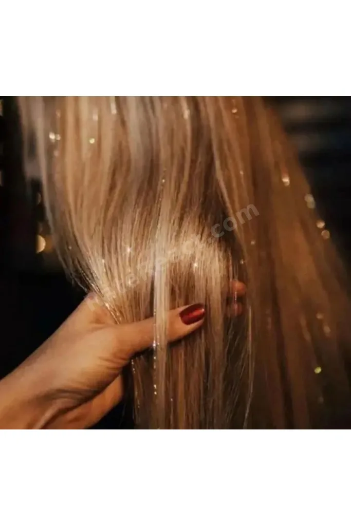 Tinsel Bağlamalı Gümüş Renk Saç Simi