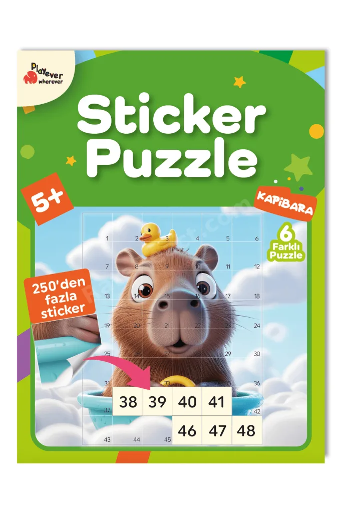 Sticker Puzzle - Kapibara, Çıkartmalı Yapboz Etkinlik Kitabı
