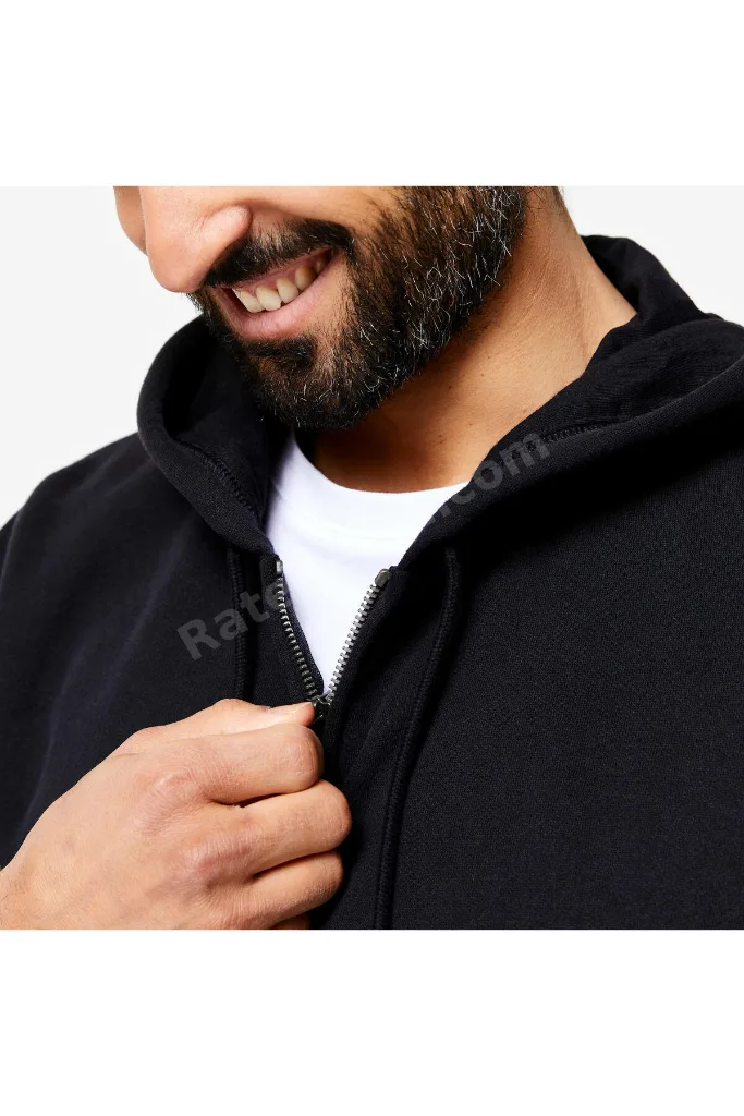 Domyos Erkek Kapüşonlu Fermuarlı Sweatshirt - Siyah