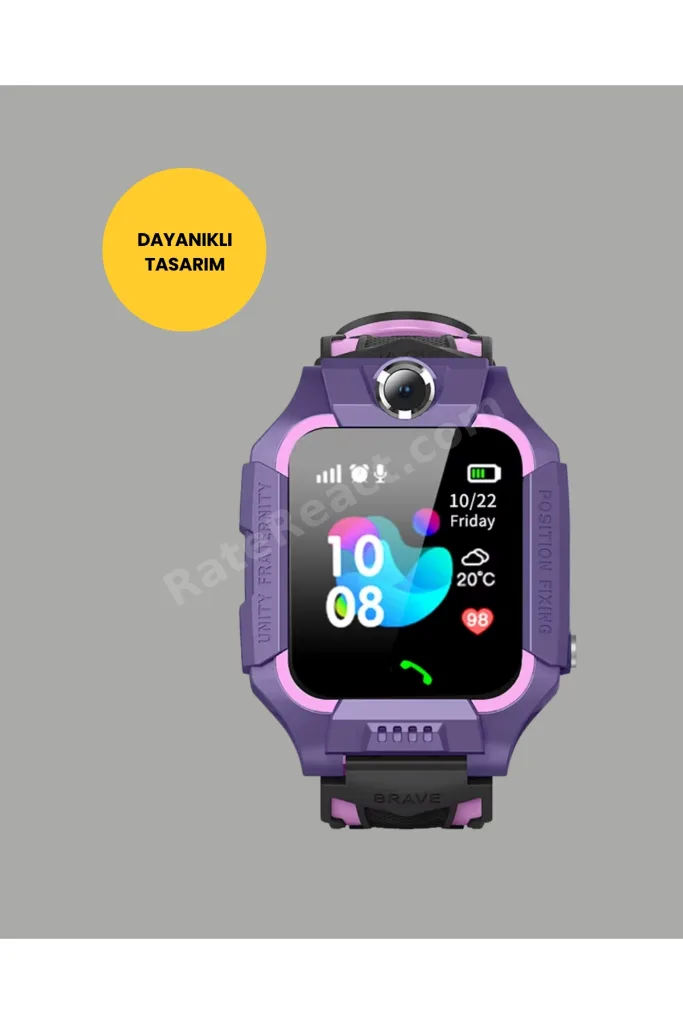 S10 Akıllı Çocuk Saati Mor Model Çift Yönlü Konuşma ve SOS Fonksiyonu
