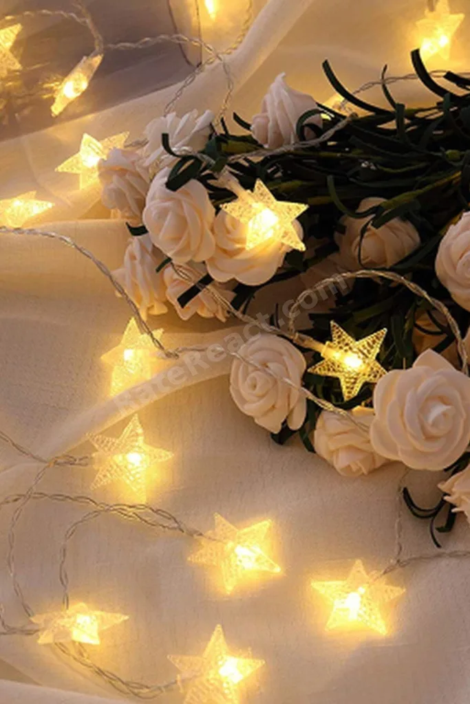 Dekoratif Aydınlatma Yıldız Led Dizeleri 20'li 3 Metre Pilli Led