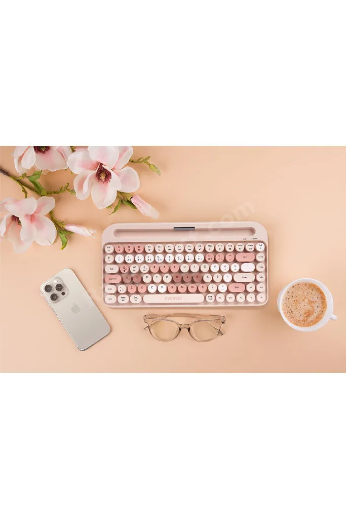 K-98 LATTE 2.4G+BT1+BT2 Mac Wın Ios Android Çoklu Cihaz Bağlantılı Kablosuz Bluetooth Klavye