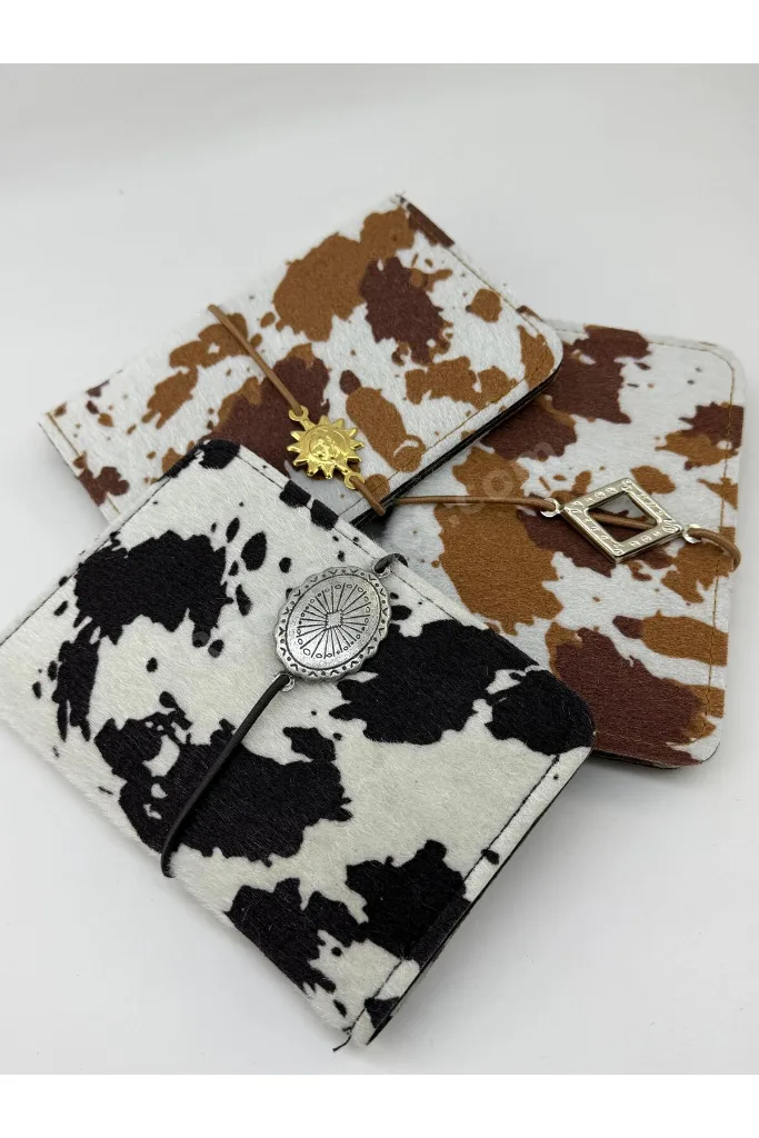 Cow Print Pasaport Kılıfı & Kartlık Unisex Seyehat Cüzdanı
