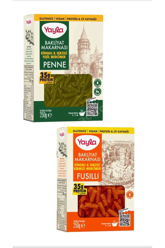Diyet Dostu Makarna! Glutensiz & Vegan – 35g Proteinli Bakliyat Makarnası (Fusilli & Penne)