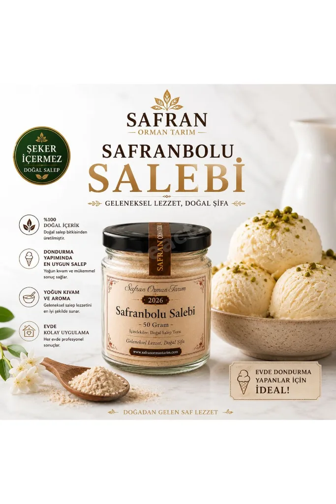 Premium Safranbolu Salebi - %100 Saf Toz Salep - 50 Gram