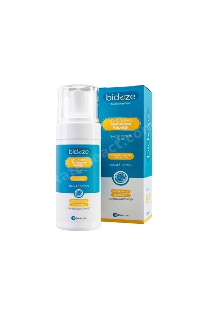 Bidoze Yüz & Makyaj Temizleme Köpüğü 150 Ml | Niacinamide, Centella ve Hyaluronik Asitli Arındırıcı