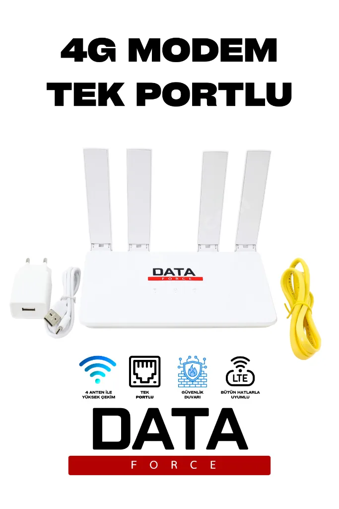 4G Sim Kartlı 4 Anten 1 PORT Taşınabilir Router Wifi Modem CPF906