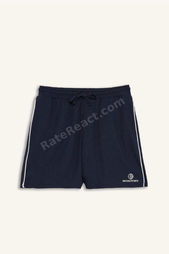 NBA Brooklyn Nets Standart Fıt Kısa Paça Krinkıl Kumaş Şort E3625AX25SM