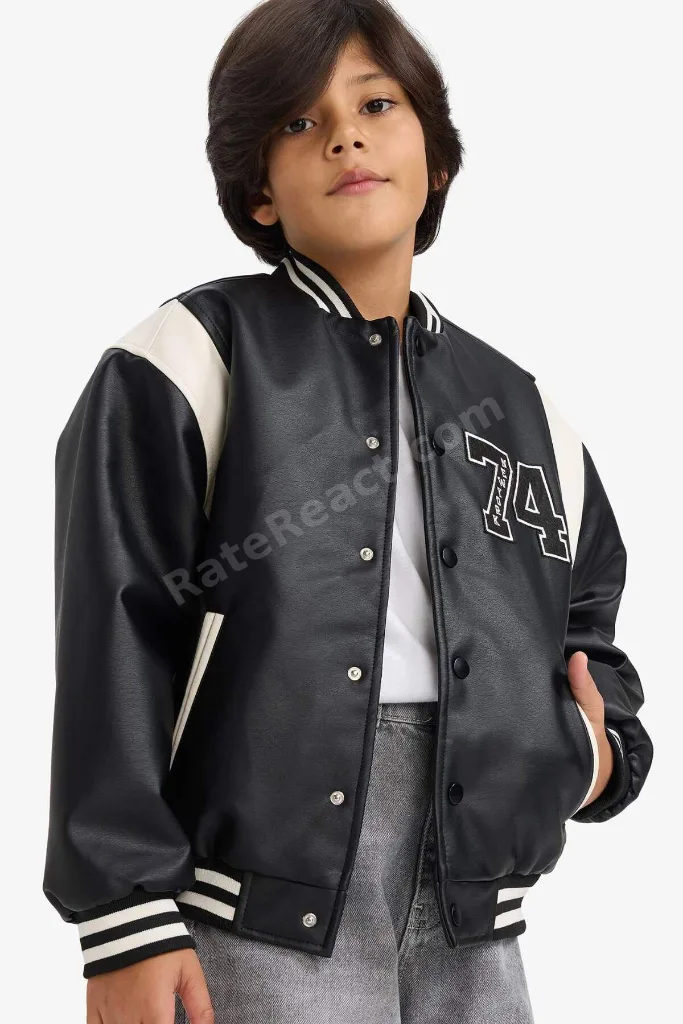 Su İtici Bomber Nakışlı Mont Erkek Çocuk F6375A826SP