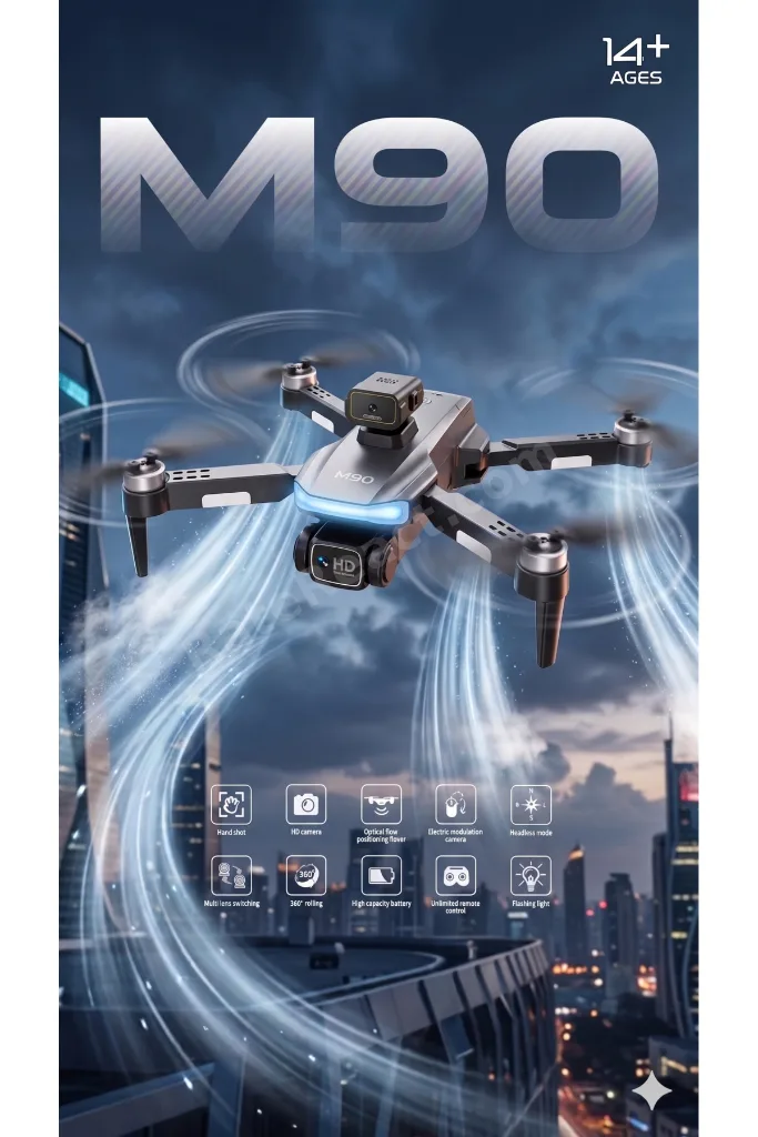 Katlanabilir Drone - Çift HD Kameralı, Optik Akış Sabitlemeli ve Uzun Süreli Uçuş
