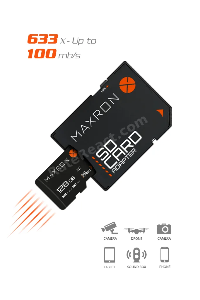 128 GB Hafıza Kartı SD Kart Adaptörü 100 Mb/s