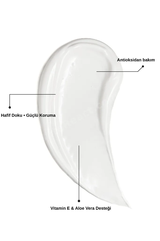 E Vitamini ve Aloe Vera İçeren SPF 50+ Leke Karşıtı Güneş Bakım Kremi 50ML