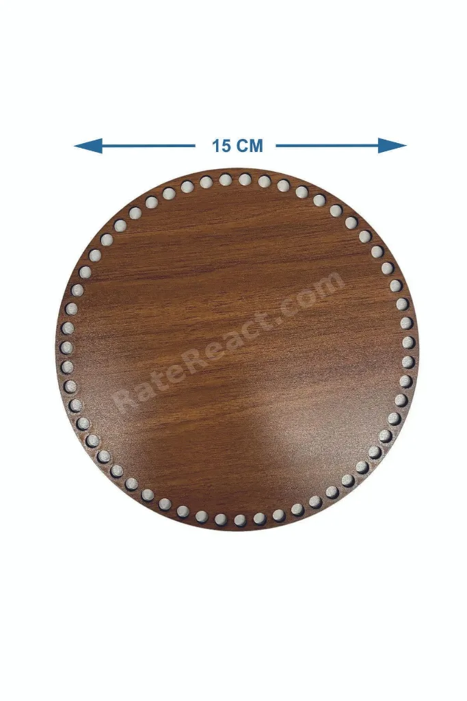 Ahşap 3 Mm Mdf Daire Sepet Tepsi Tabanı Ceviz Tek Yüz 4 'lü Paket