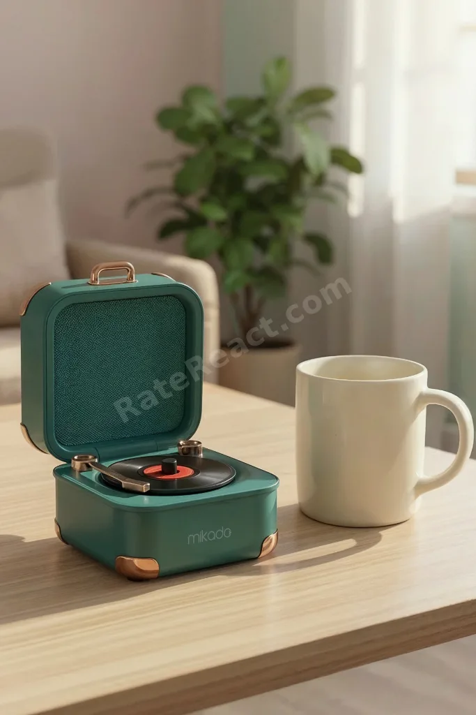 Bluetooth Hoparlör Retro Nostalgia Tasarım Taşınabilir Müzik Kutusu 5W 1200mAh Yeşil TFKart Destekli