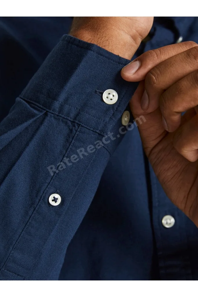 Jack&jones Büyük Beden Lacivert Erkek Oxford Gömlek 12190444
