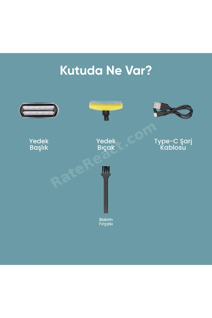 Şarjlı Yedek Başlıklı Sakal Tıraş Makinesi Erkek Kişisel Bakım MR-150