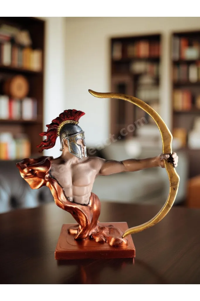 Roma Okçu Büst Figür | Güç ve Hedefe Odaklanma Sembolü | Ofis Ev Masaüstü Dekor (15 cm)