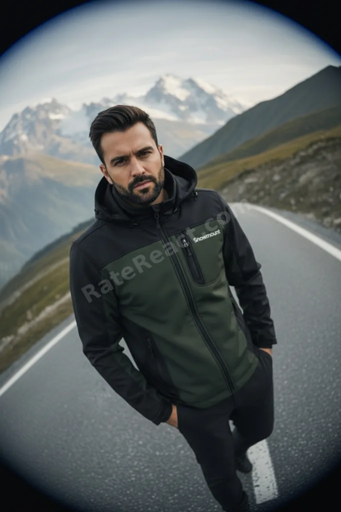 Siyah Haki Renk Softshell Sök Tak Kapüşonlu Kışlık Polarlı Mont Ceket