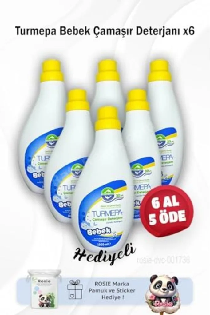 TTKTEKNOLOJİ Bebek Çamaşır Deterjanı 1000 ml 6 Al 5 Öde ve Rosie Pamuk TTKTEKNOLOJİ 2026 395519