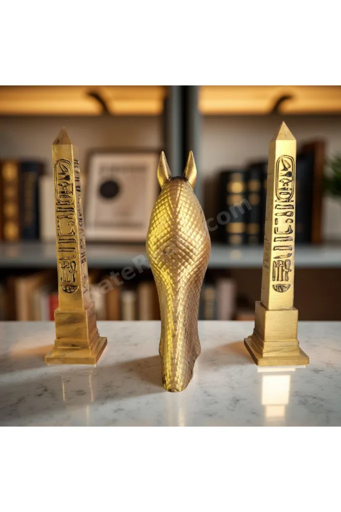 Antik Mısır Anubis & Obelisk Seti – Gizemin ve Koruyuculuğun Sembolü