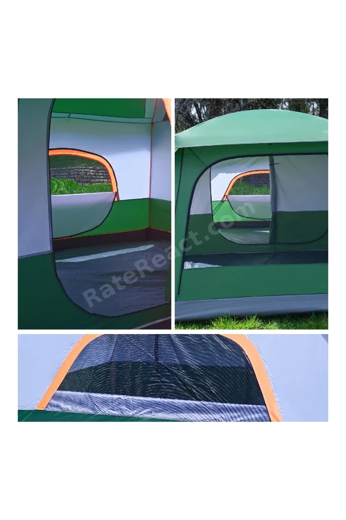 10 KİŞİLİK 2 ODALI TENTELİ KAMP ÇADIRI 430X305X200 (YEŞİL)