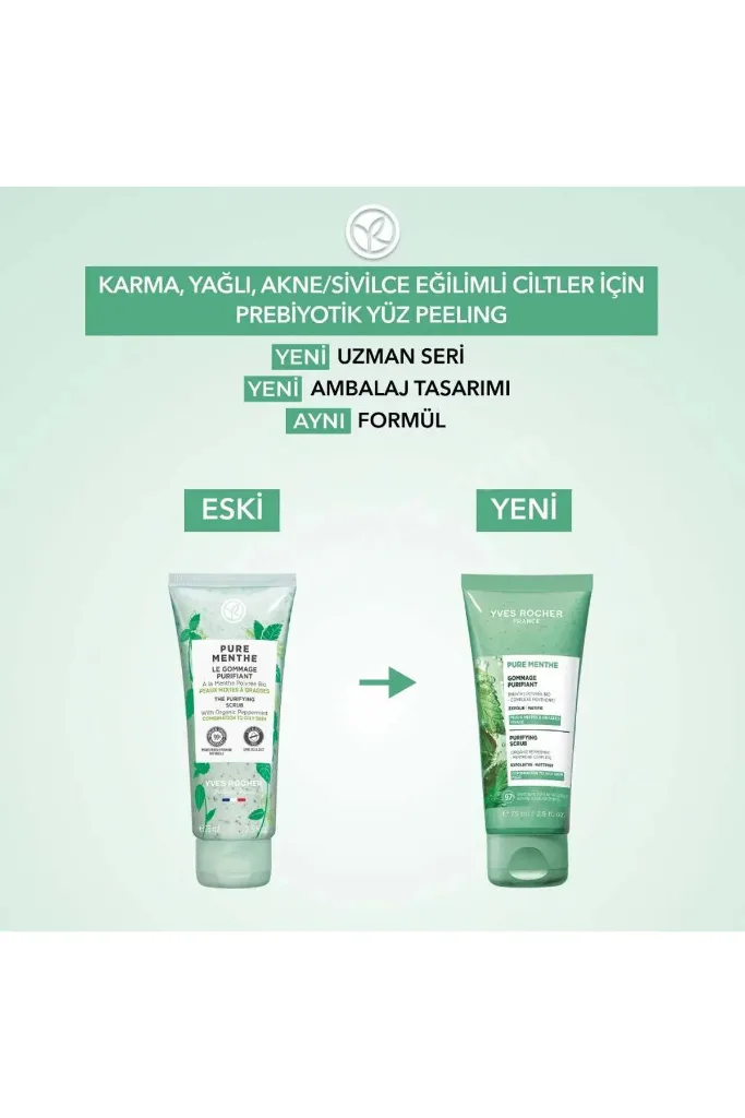 Yüz Peelingi-Karma,Yağlı, Eğilimli Cilt-Pure Menthe Arındırıcı Botanik Kompleks