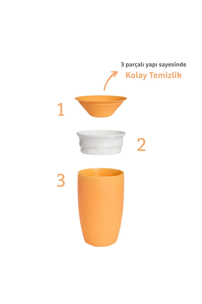 Mucize 360° Alıştırma Bardağı, 12ay+, 296ml Turuncu