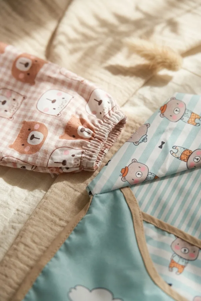 Teddy Guard Sıvı Geçirmez Uzun Kollu Bebek Mama Önlüğü 2'li Set - 6-24 Ay Leke Tutmaz Blw Uyumlu Ayı