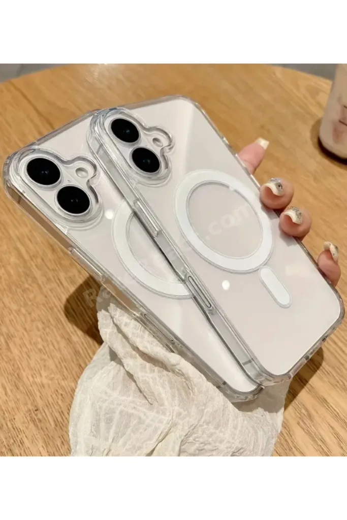 Iphone 16 Kılıf Magsafe Şeffaf Kılıf Kamera Çıkıntılı Darbeye Dayanıklı Kapak