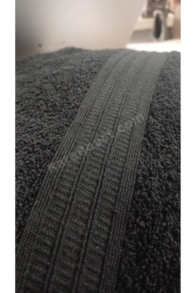 El Yüz Havlusu, %100 Pamuk, Siyah Tekli Spor havlusu, Hızlı Kuruyan, Yumuşak 50x90 cm