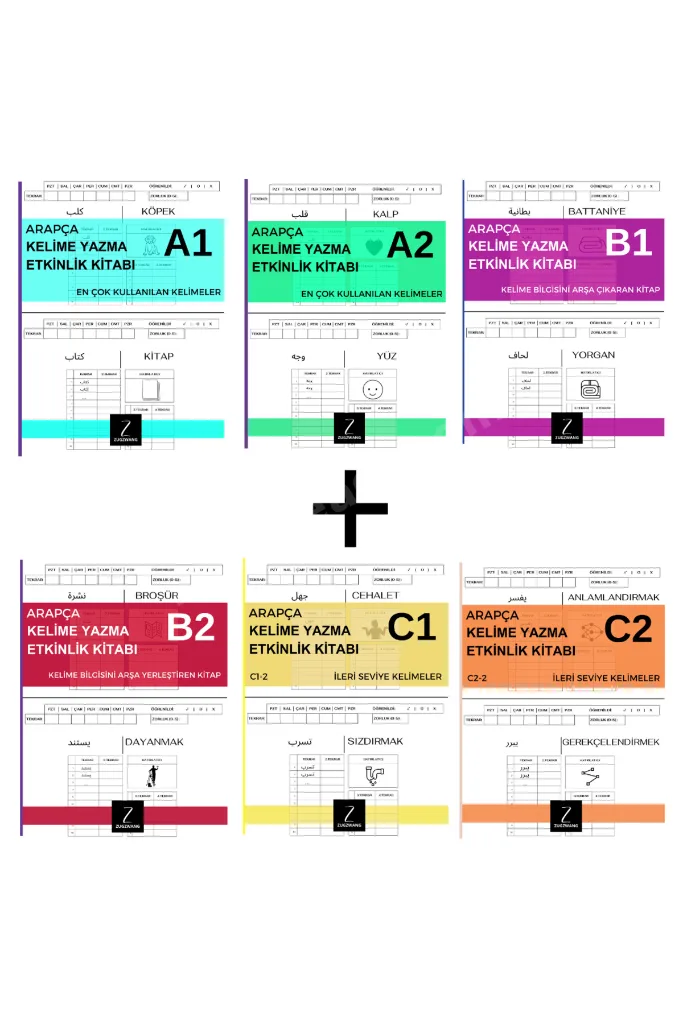 A1+A2+B1+B2+C1+C2 Arapça Türkçe Etkinlik Kitabı Seti 6'lı Set