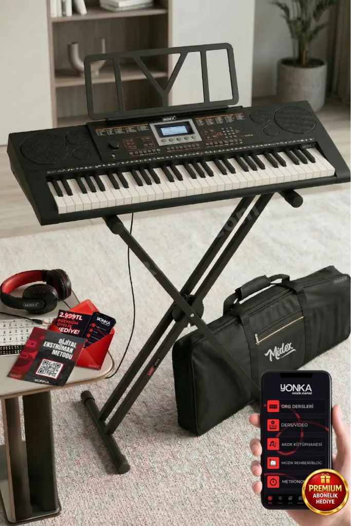 Ps-3500ks Tuş Hassasiyetli 61 Tuşlu Org (STAND ÇANTA KULAKLIK NOTALIK ADAPTÖR METOD)