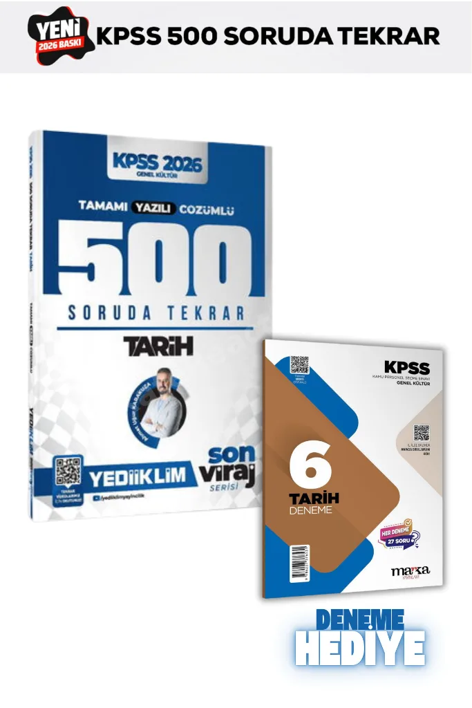 2026 KPSS AGS Son Viraj Serisi Tarih Tamamı Yazılı Çözümlü 500 Soruda Genel Tekrar Kampı ve Branş Deneme