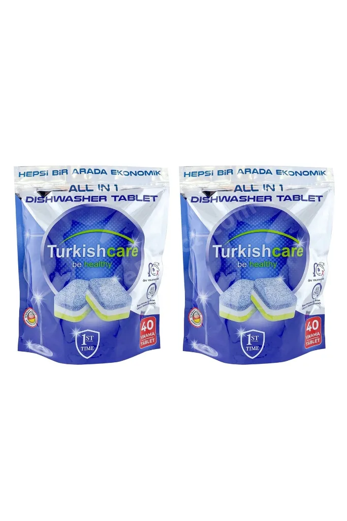 Turkiscare Hepsi 1 Arada 40 lı Bulaşık Makinası Tableti x 2 Paket (80 Tablet)