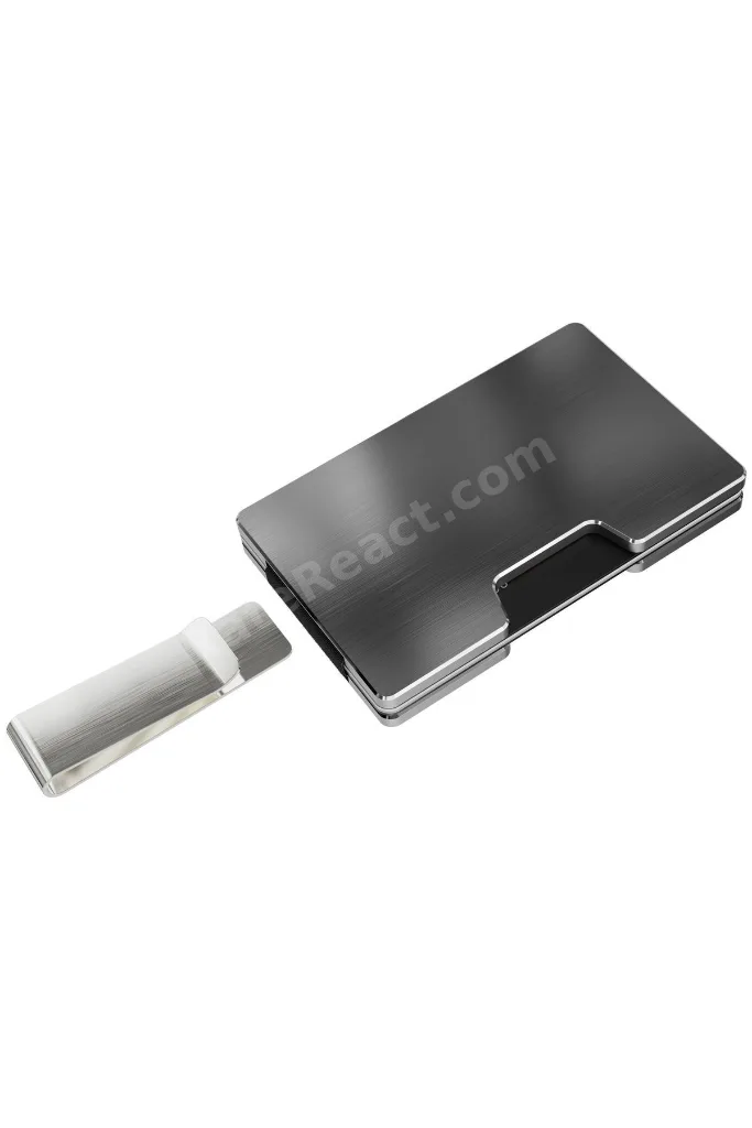 Cardx - Detroit - Yeni Nesil Minimalist Cüzdan & Kartlık - Rfid, Çıkarılabilir Klips Unisex(GRİ)