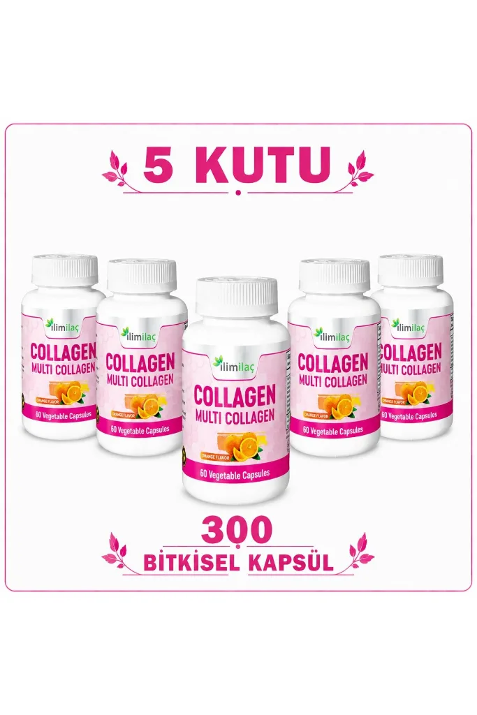 Collagen Multi Collagen 5 Kutu 300 Bitkisel Kapsül – Kolajen Takviye Edici Gıda