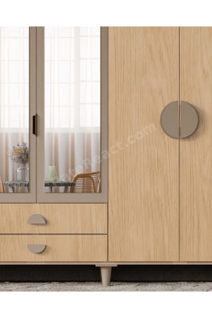 Ladin 6 Kapaklı Gardrop / 6 Kapılı Dolap / Komple MDF / Modern Tasarım