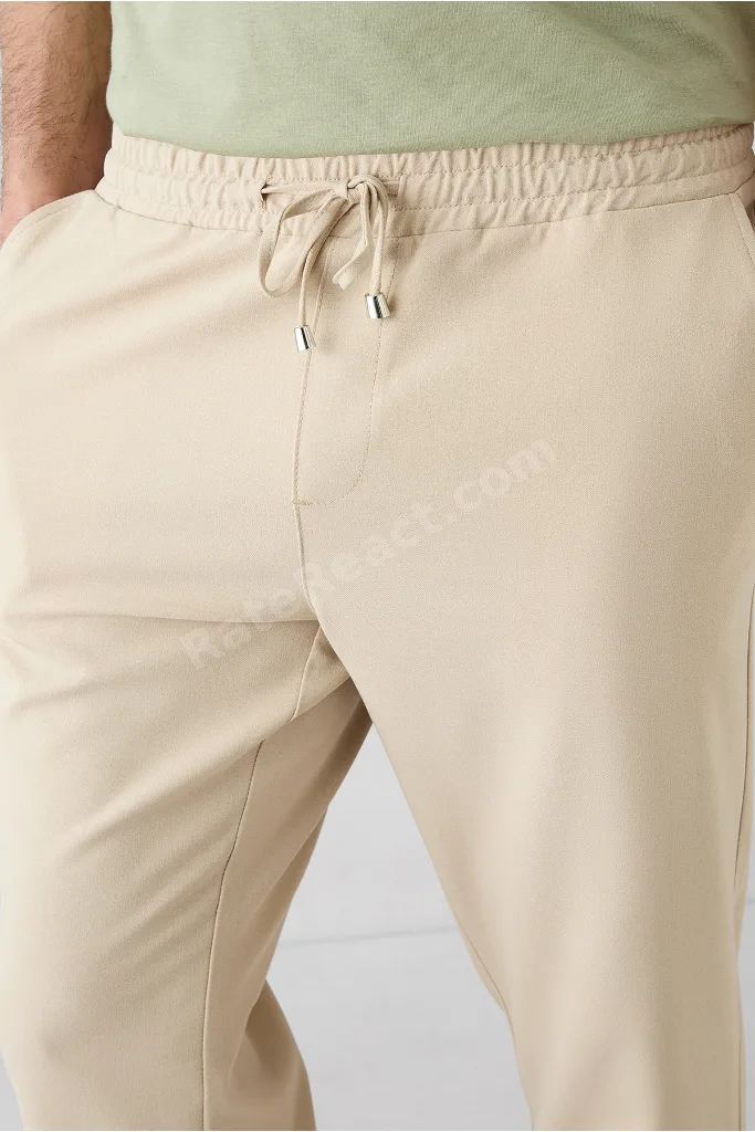 Regular Fit Standart Kesim Yandan Cep Beli Lastikli İpli Jogger Pantolon