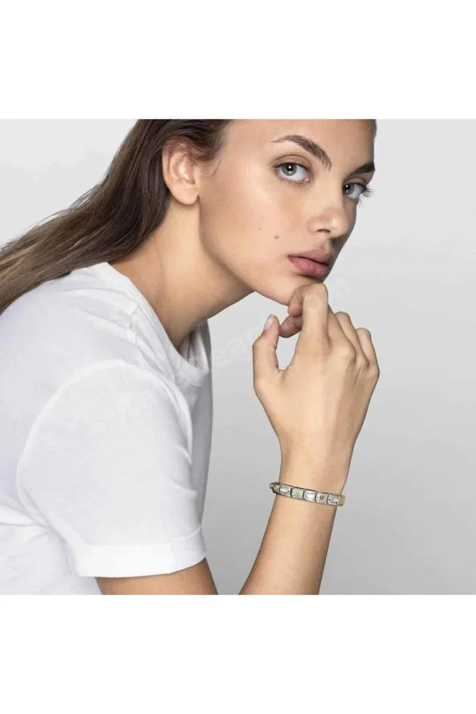 Orijinal İtalyan Charm Bileklik Kişiselleştirilebilir Çelik -Gümüş Kalp Charm Hediyeli Made in Italy