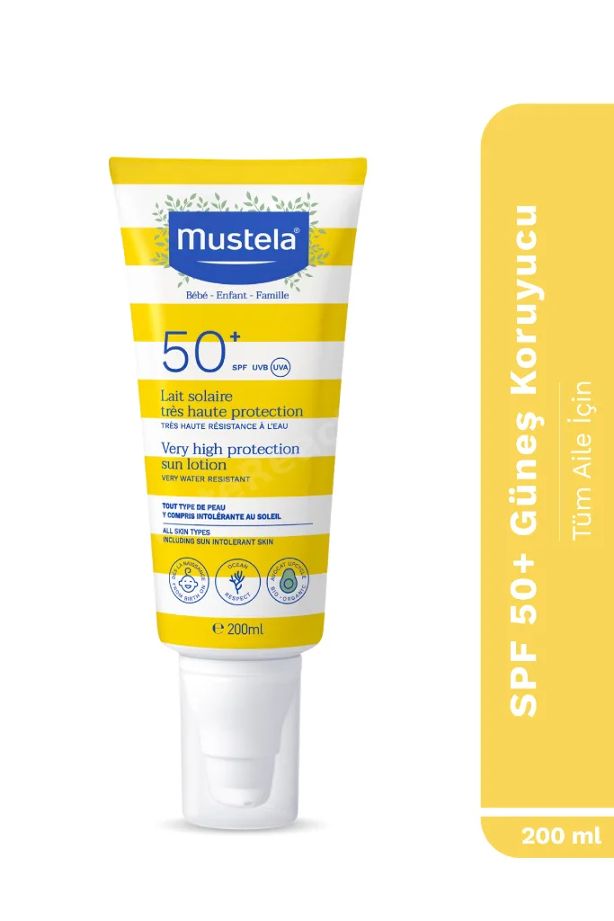 Çok Yüksek Koruma Faktörlü Güneş Losyonu Tüm Aile İçin Spf 50+ 200 ml