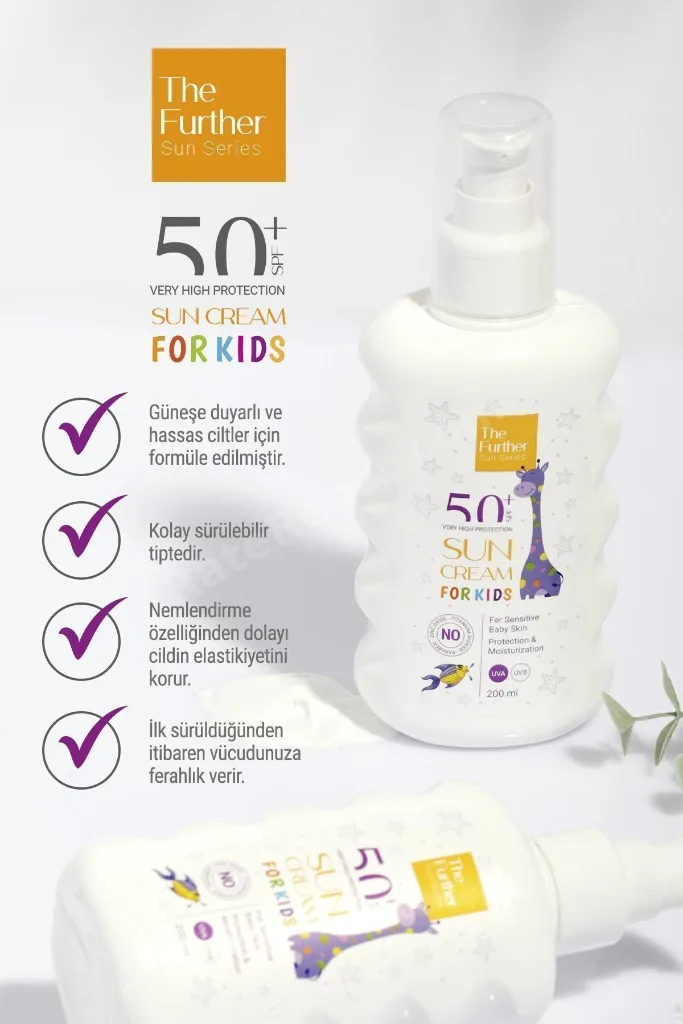 SPF50+ Bebek & Çocuk Güneş Kremi 200 ml | Hipoalerjenik Hassas Ciltler