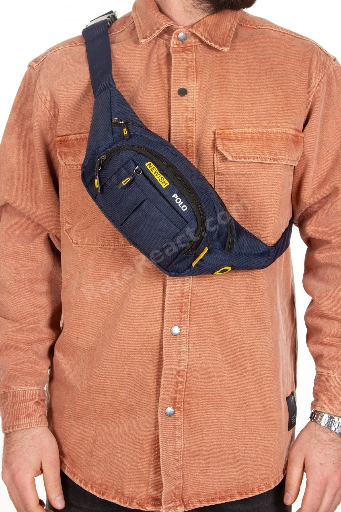 Newish Polo Su Geçirmez Kulaklık Usb Çıkışlı Unisex Lacivert Çapraz Askılı Bel Omuz Ve Spor Çanta