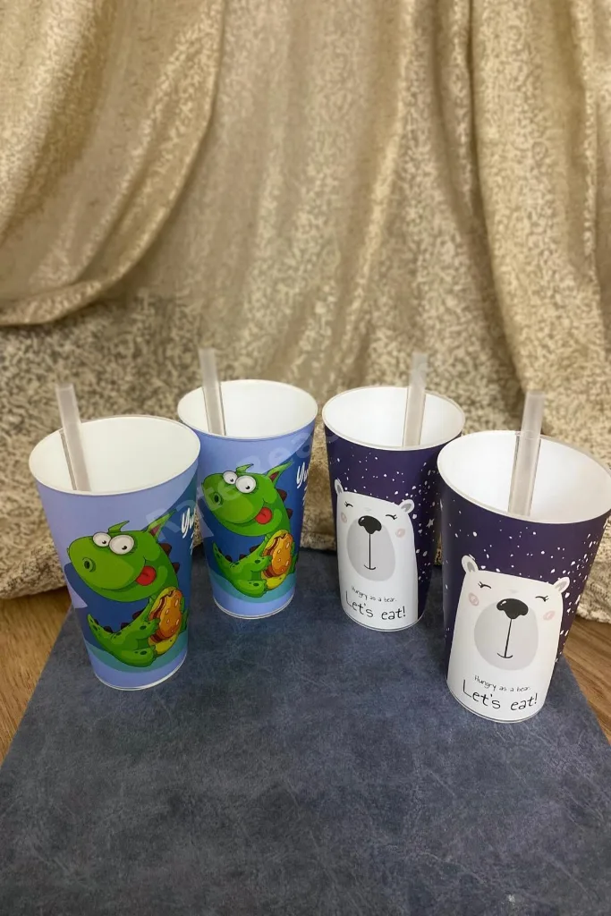 Pipetli bardak ,alıştırma bardağı, 400ML erkek ve kız 4lü set